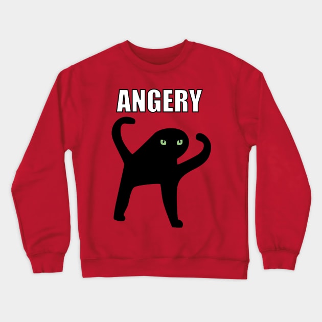 Angery as Heck Cat Meme Crewneck Sweatshirt by Sashen